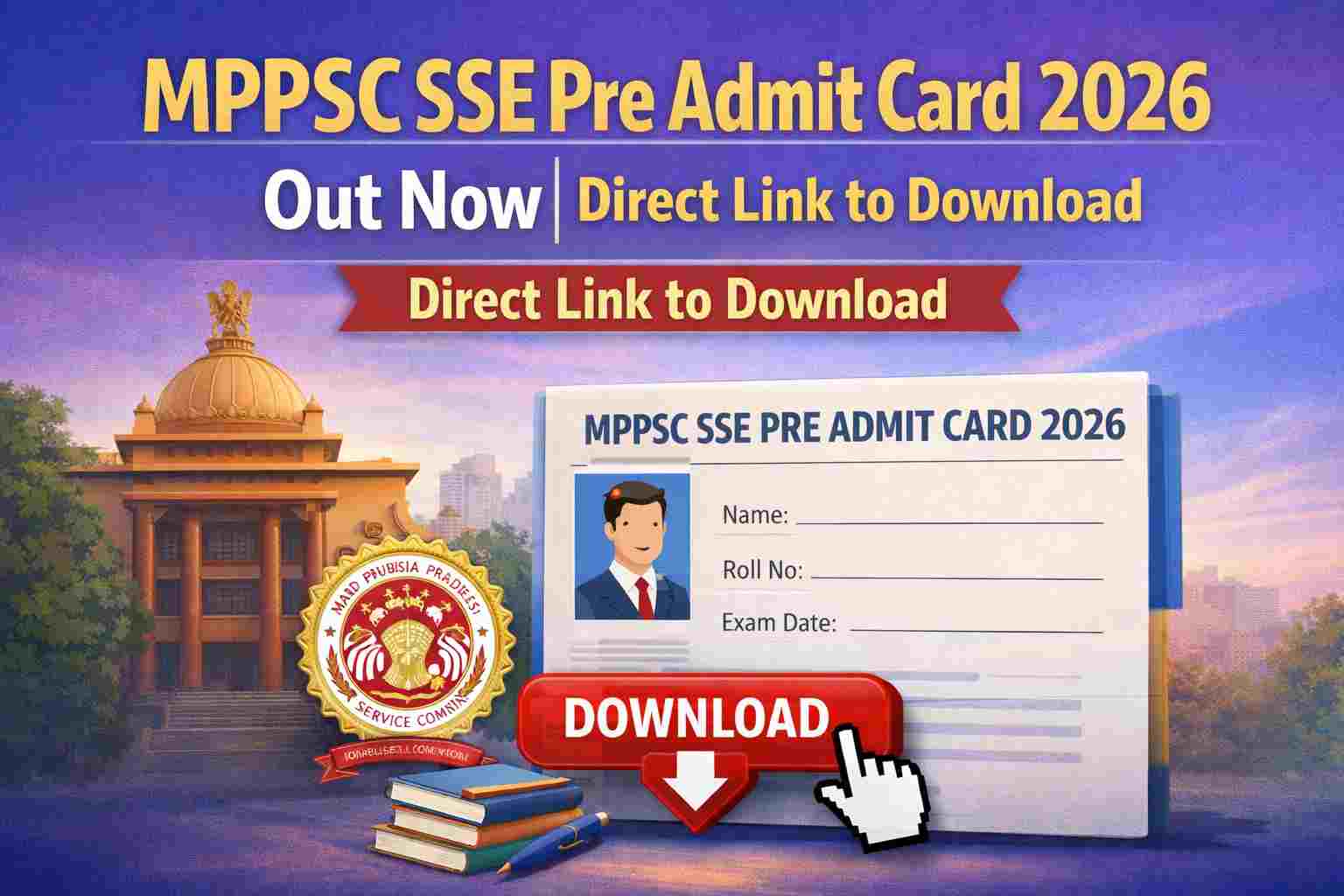 MPPSC SSE Pre Admit Card 2026 Out Now Direct Link to Download