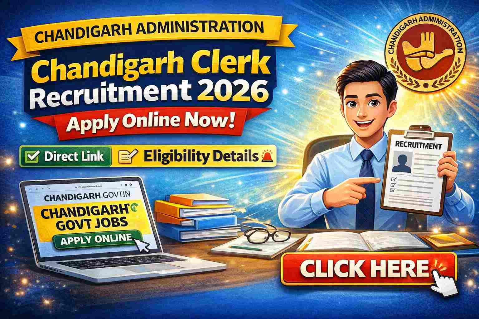 Chandigarh Administration Clerk Recruitment 2026 Apply Online Direct Link Eligibility Details