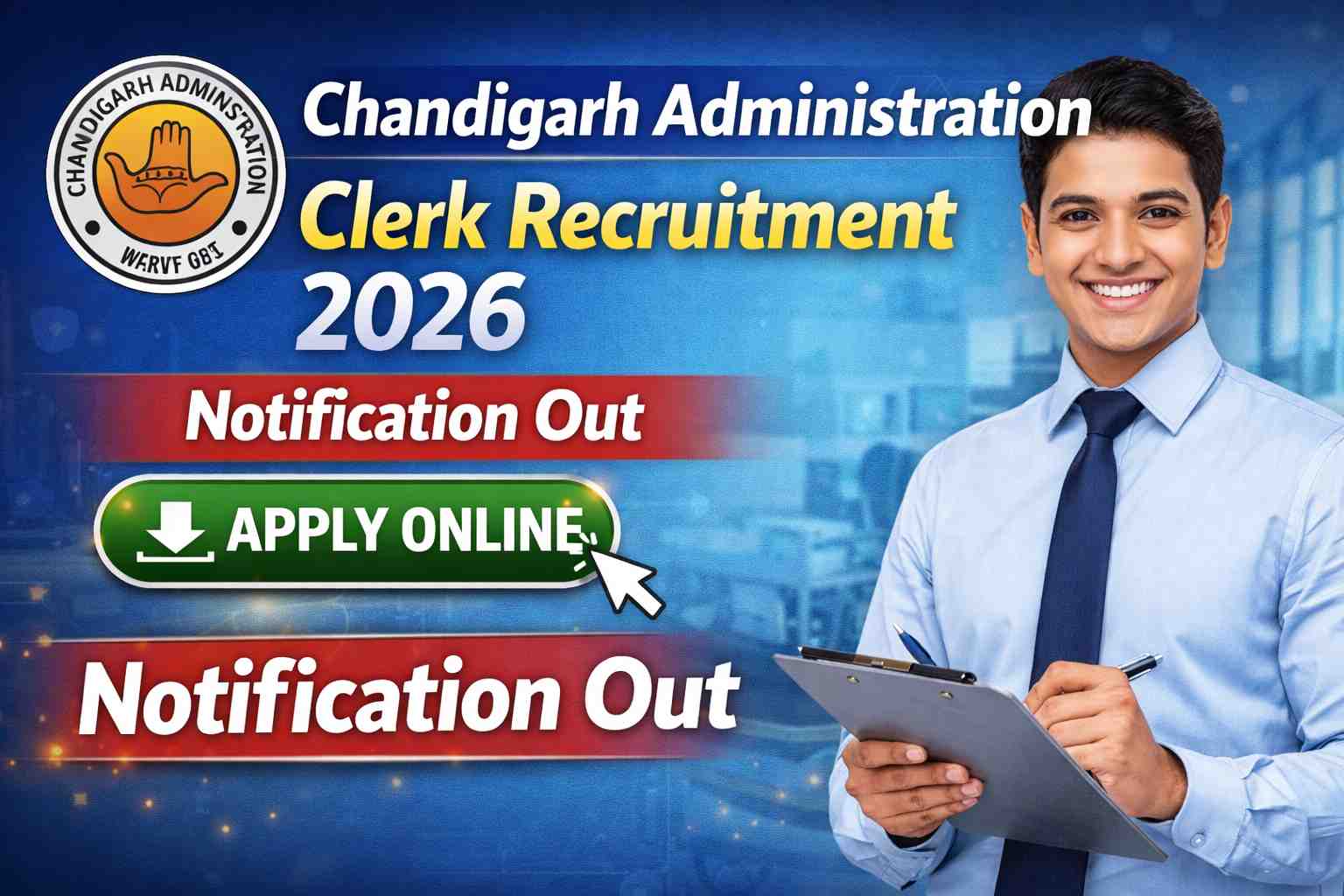 Chandigarh Administration Clerk Recruitment 2026 Notification Out Apply Online