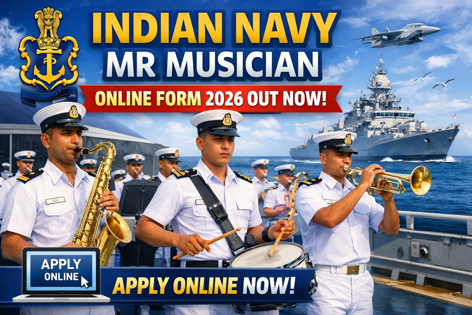 Indian Navy MR Musician Online Form 2026 Out Now Apply Online