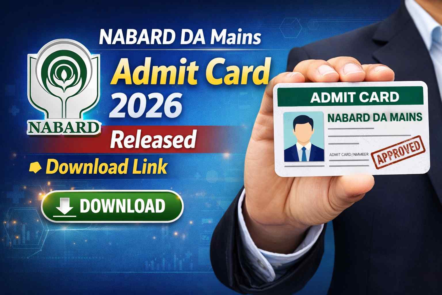 NABARD DA Mains Admit Card 2026 Released Download Link