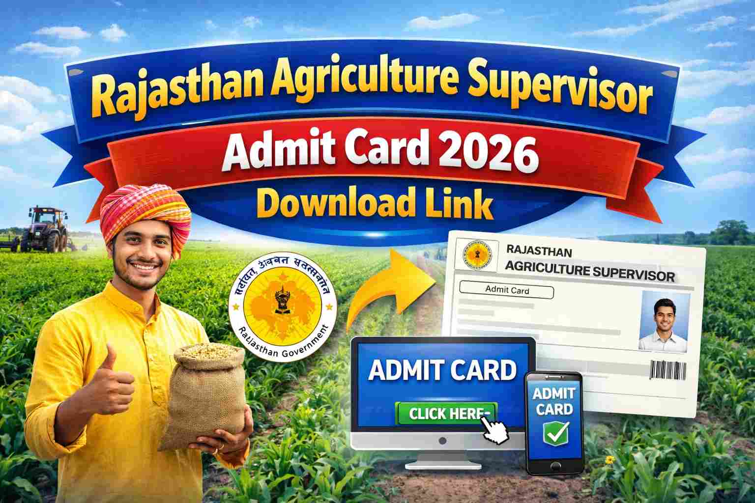 Rajasthan Agriculture Supervisor Admit Card 2026 Download Link