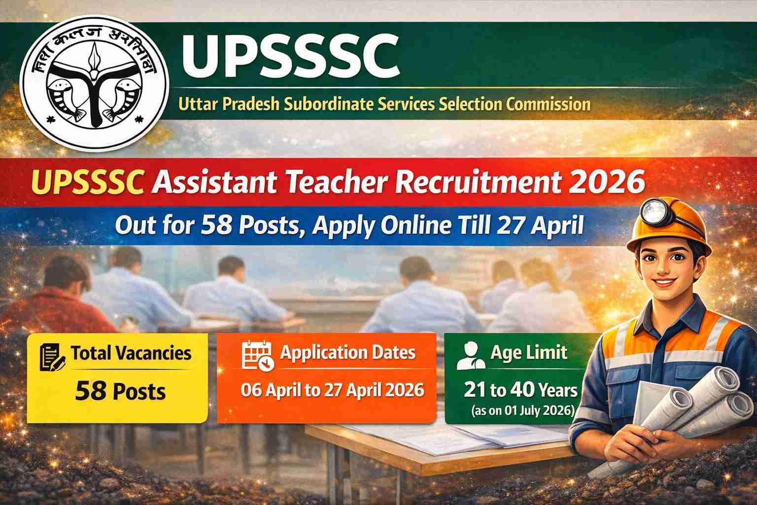 UPSSSC Assistant Teacher Recruitment 2026 Out Apply Online Direct Link