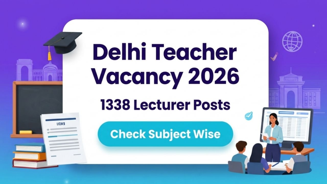 Delhi Teacher Vacancy 2026 1338 Lecturer Posts Check Subject wise