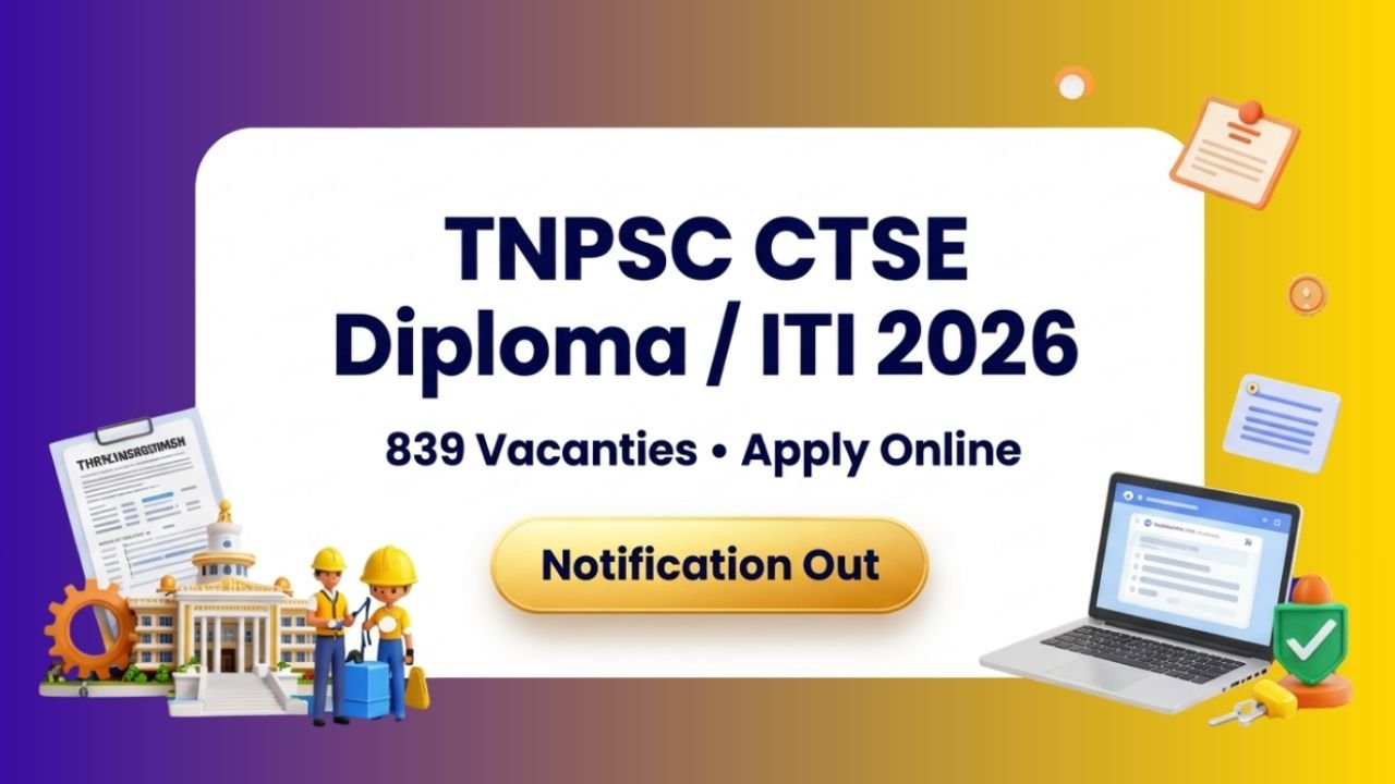 TTNPSC CTSE Diploma ITI Notification 2026