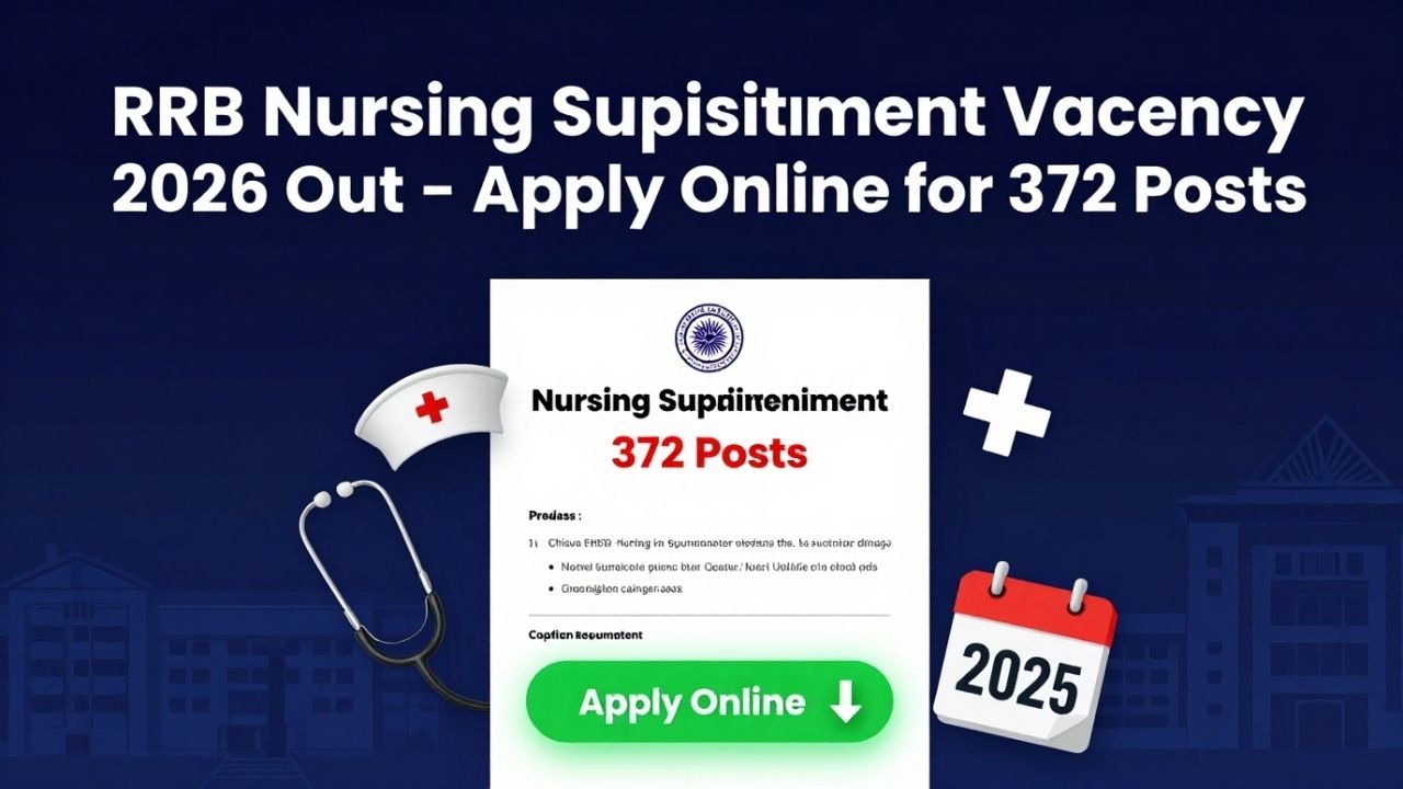 RRB Nursing Superintendent Vacancy 2026