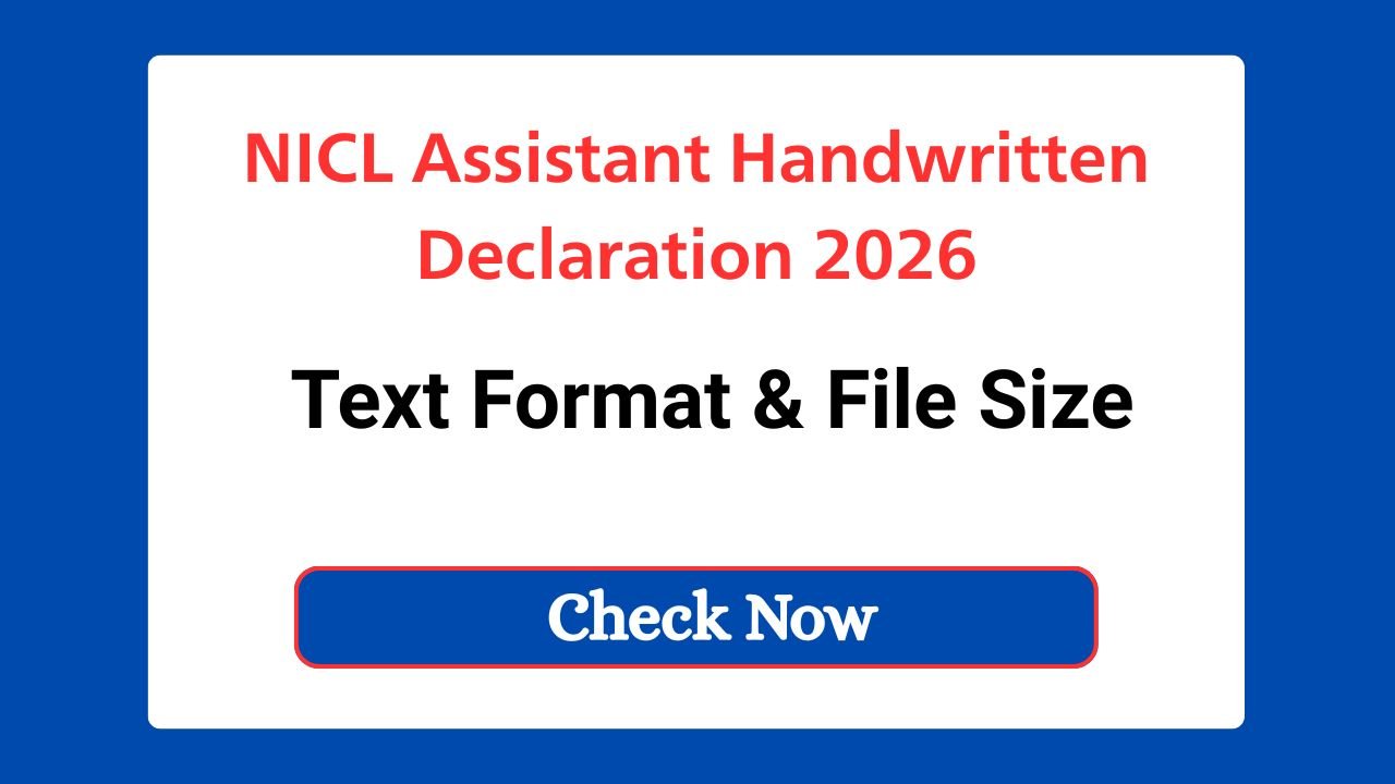 NICL Assistant Handwritten Declaration 2026
