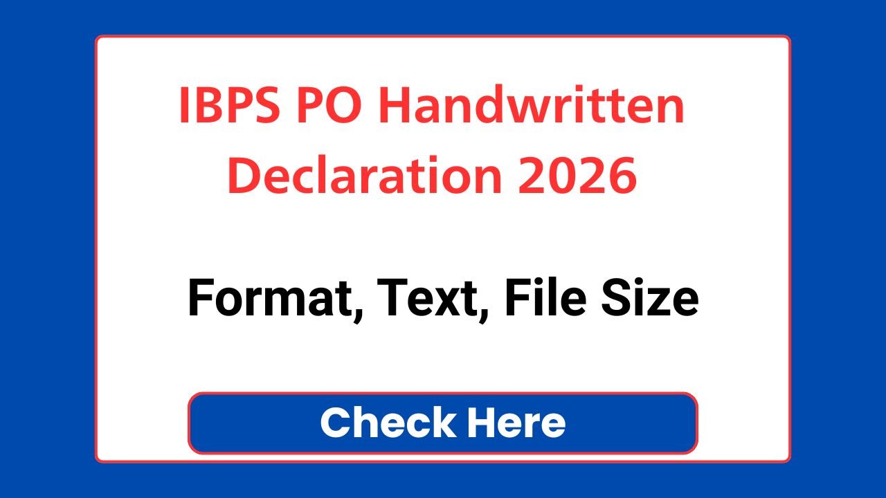IBPS PO Handwritten Declaration 2026