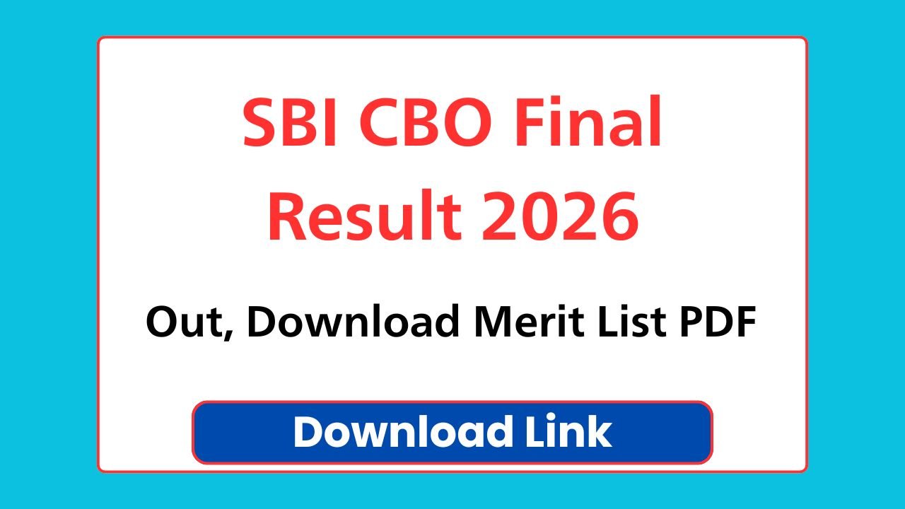 SBI CBO Final Result 2026