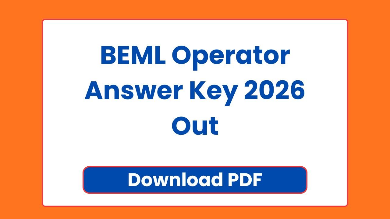 BEML Operator Answer Key 2026