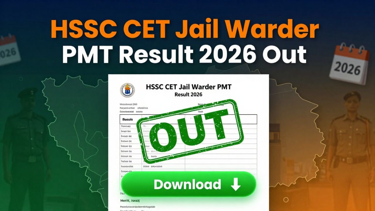 HSSC CET Jail Warder PMT Result 2026