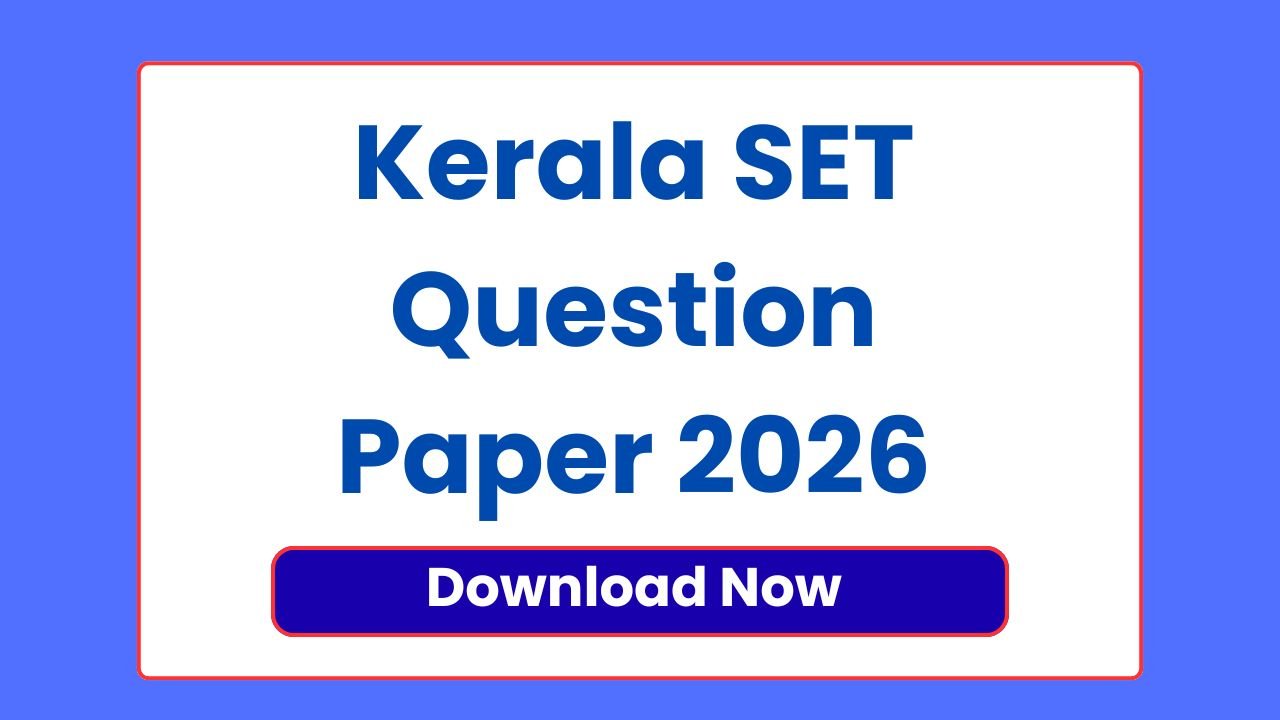 Kerala SET Question Paper 2026