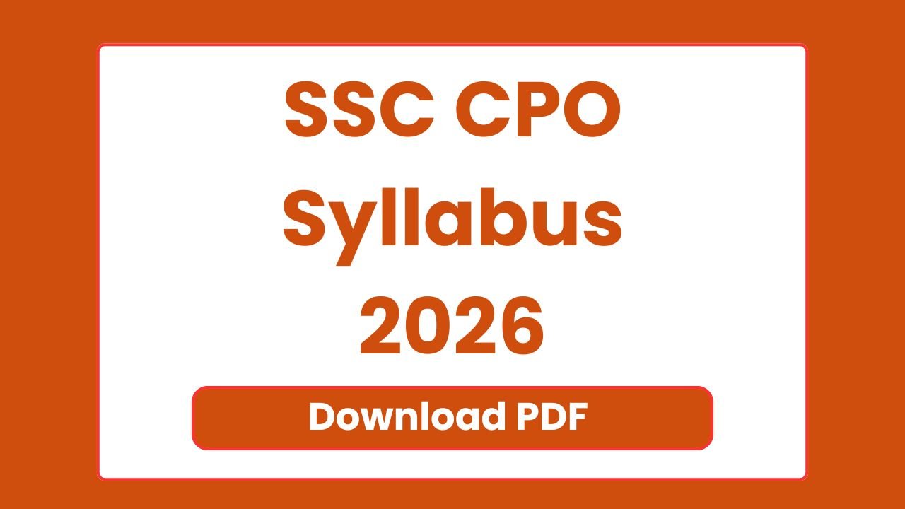 SSC CPO Syllabus 2026