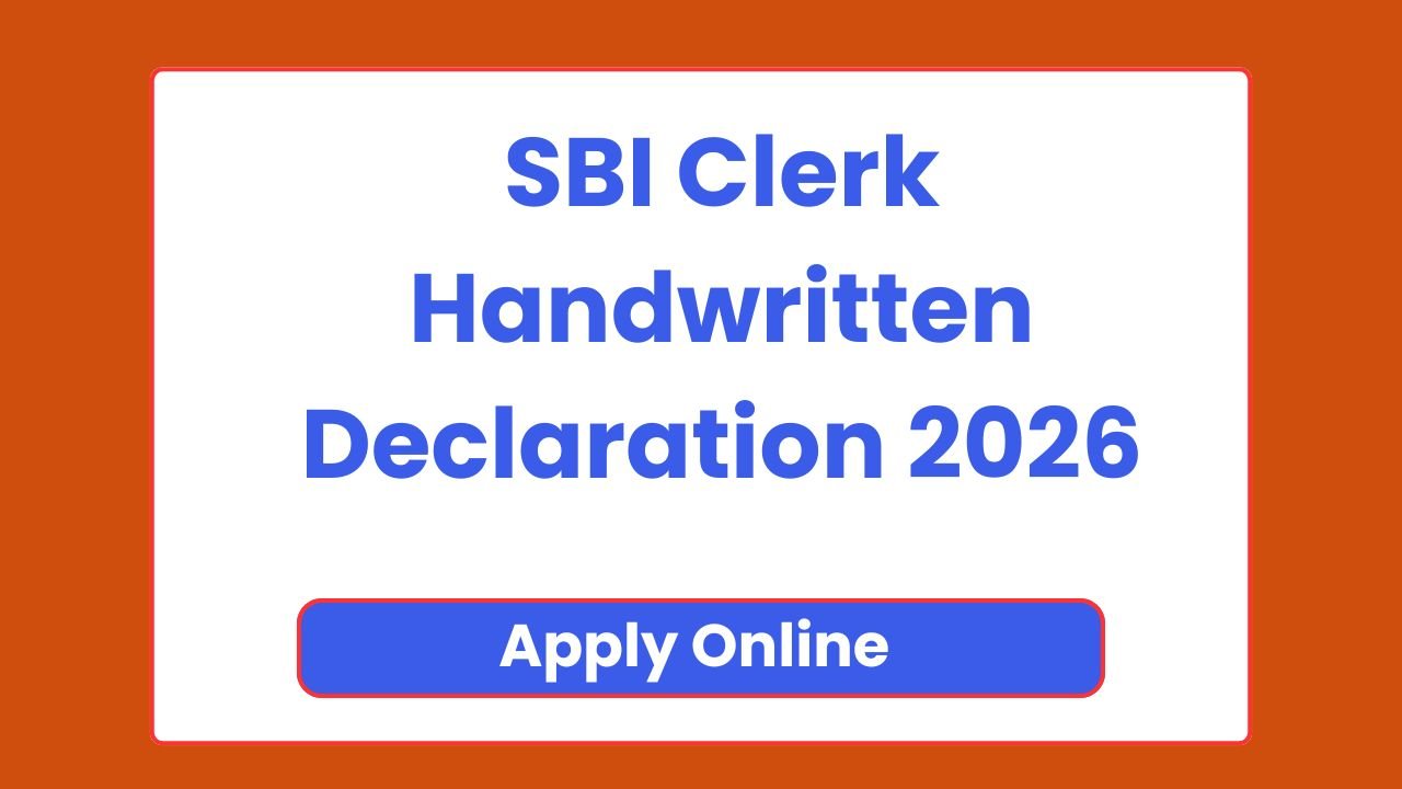 SBI Clerk Handwritten Declaration 2026