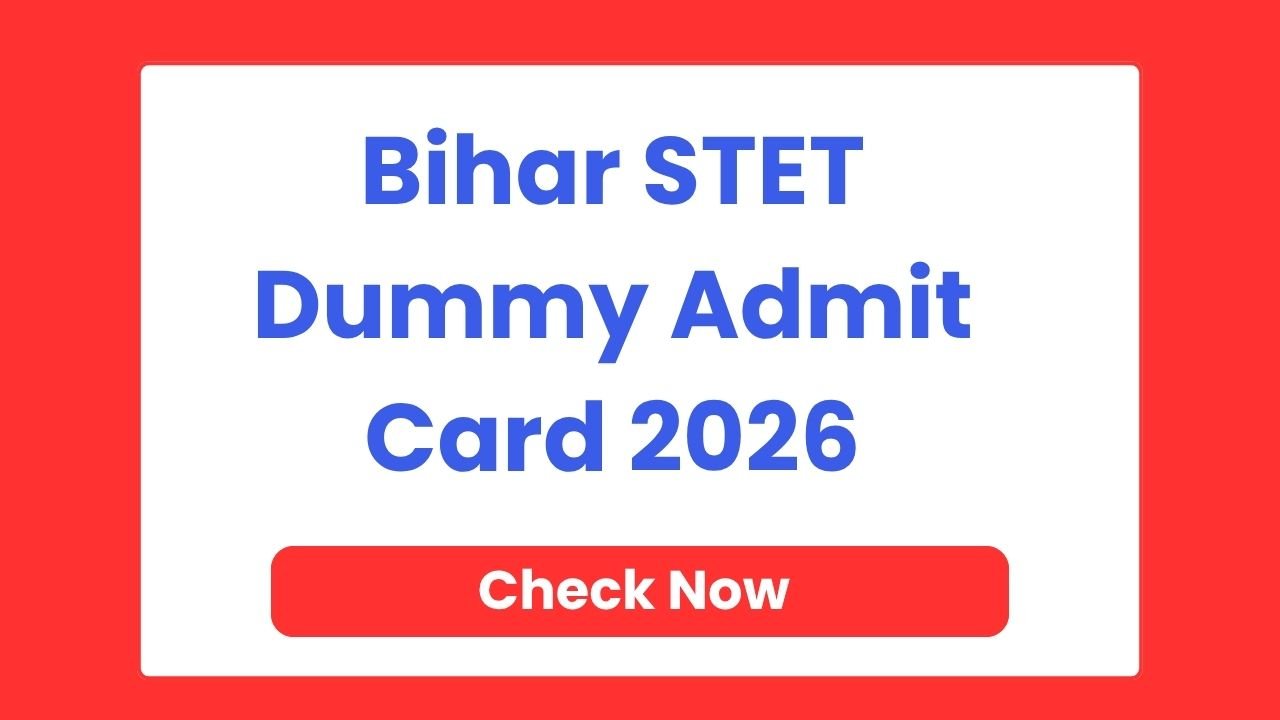 Bihar STET Dummy Admit Card 2026