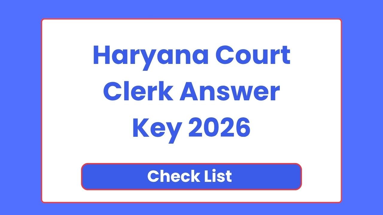 Haryana Court Clerk Answer Key 2026